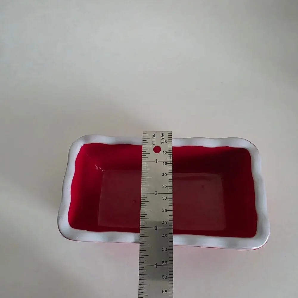 Disney Mickey Minnie Heart Stoneware Loaf Baking Dish Red 2022